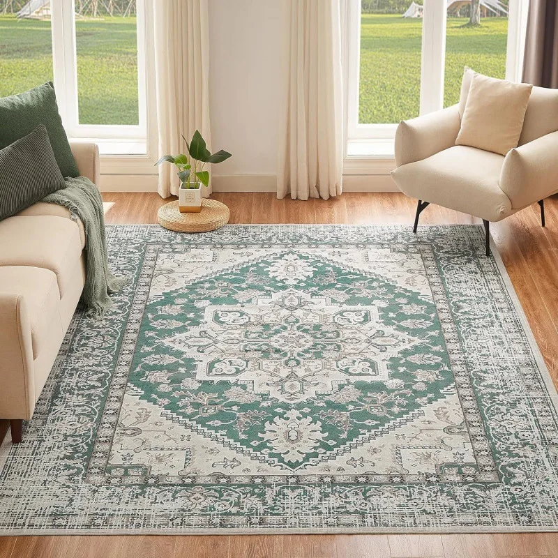 

VIKAMA European And American Carpet Living Room Luxury High-End Carpet Bedroom Bed Blanket Retro Persian Carpeted Home Decor