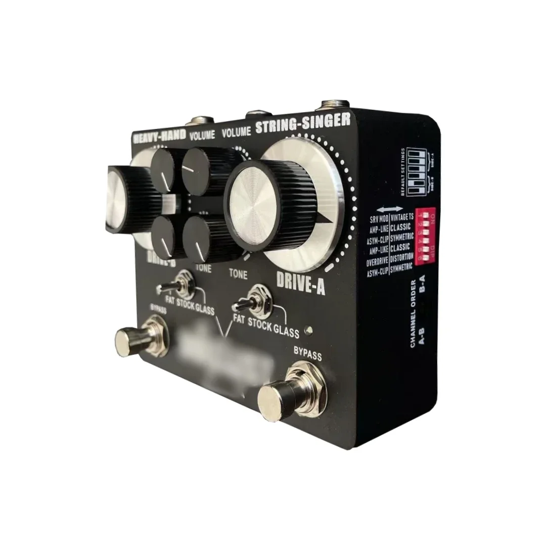 LYR pedaal Ly Rock King Tone Duellist Generation 2, zwart klassiek snelheids- en vervorming gitaarpedaal met dubbel effect True Bypass
