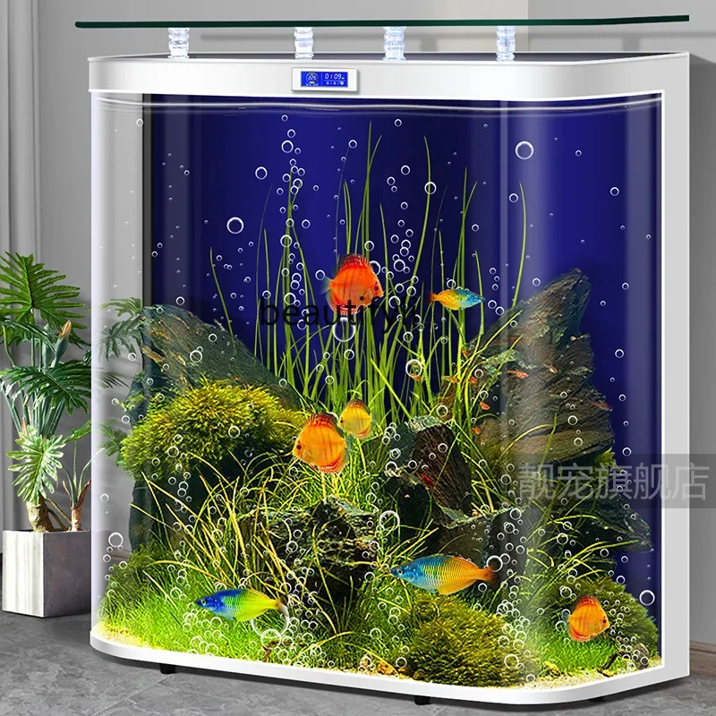 C45 Fish tank living room large floor-to-ceiling water-free ecological aquarium home glass tank landscaping