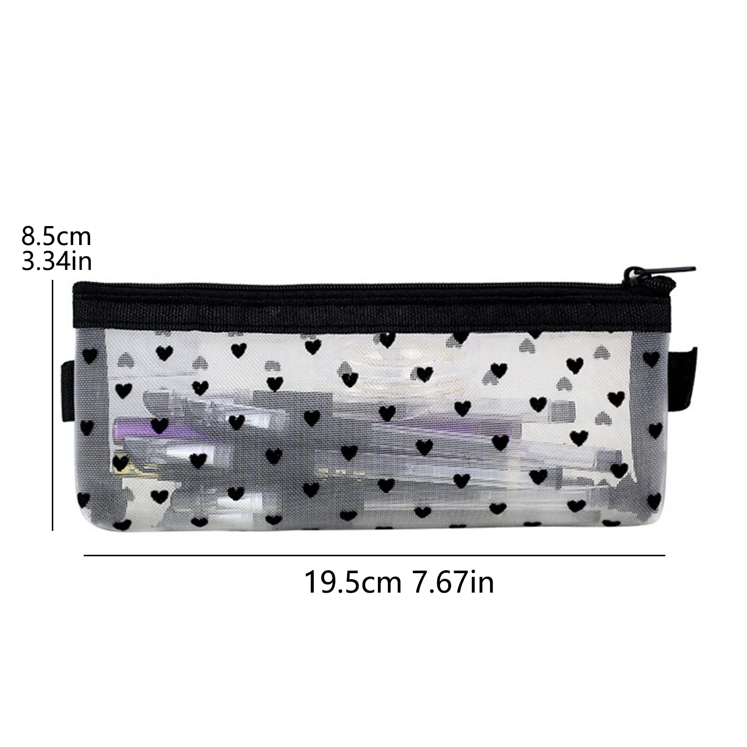 2PCS /3PCS Makeup Brush Storage Mesh Transparent Pencil Case Stationery Bag Stationery Bag Simple Large Capacity Pencil Case