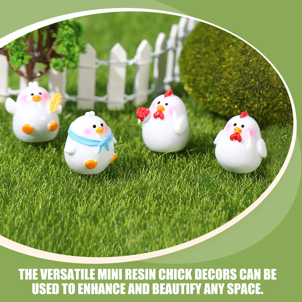

Chickens Little Cute Micro Landscape Ornaments Animals Mini Figurines Resin Decoration