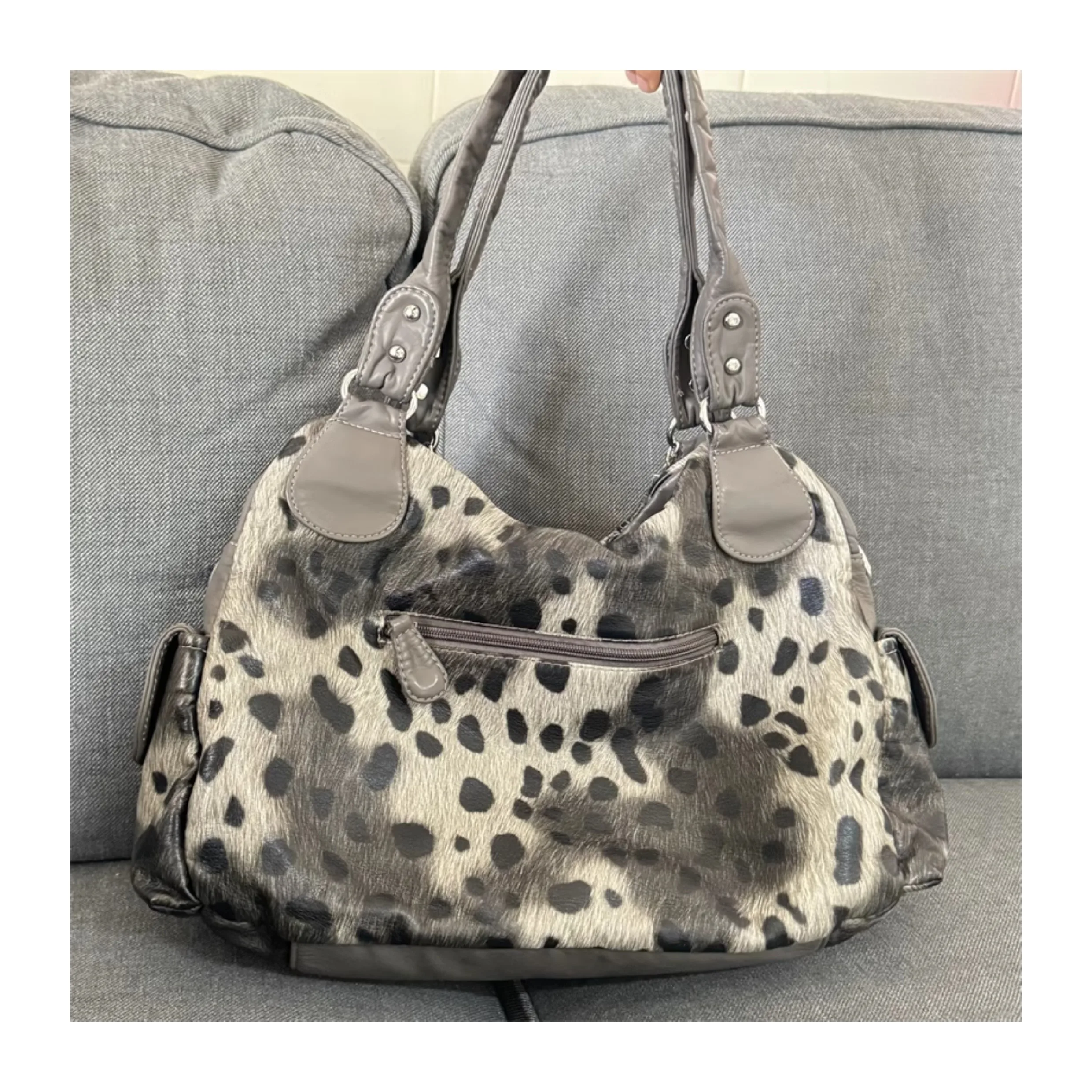 

Japanese Original Gothic Style Shoulder Bag Leopard Print Retro Y2K Large-capacity Tote Bag Daily Commuter Handbag Womens