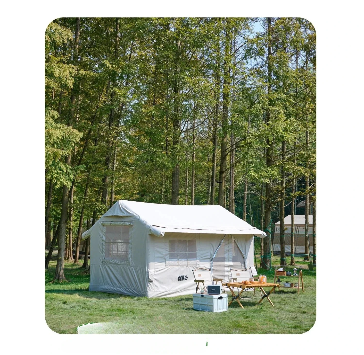 A  Inflatable Tent Outdoor Camping Thickened Rain-Proof One Room One Living Room Camping Room Canopy Integrated