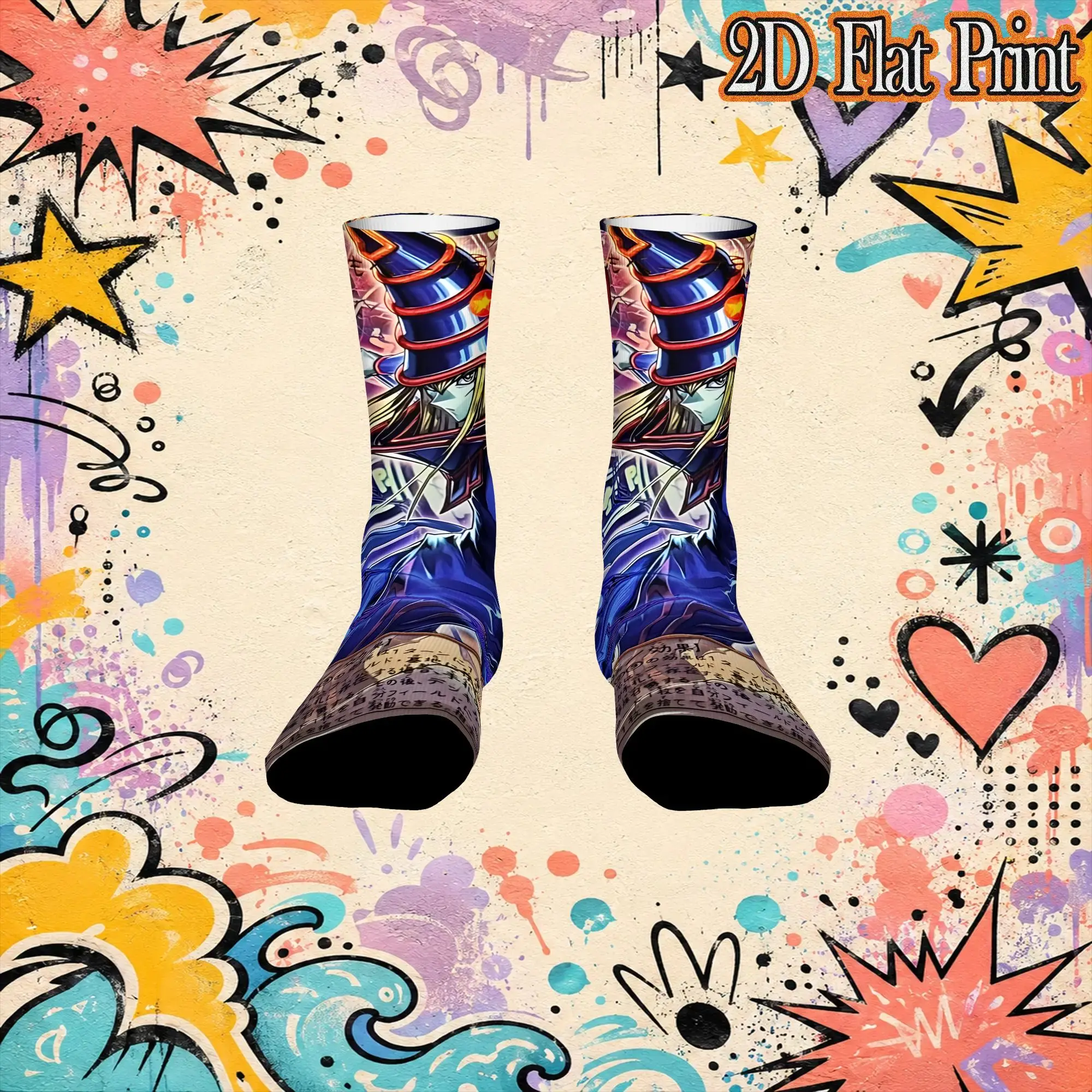 Autumn Winter Retro YU GI OH Card Meme Crazy Men's compression Socks Unisex  Funny Crew Sock