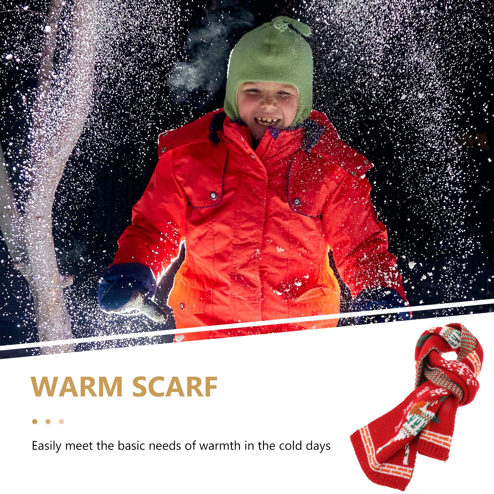

Children Wool Warm Kids Christmas Scarf Neck Warmer Toddler Furry Winter Christmas Knit Gift Safe Durable Holiday Soft
