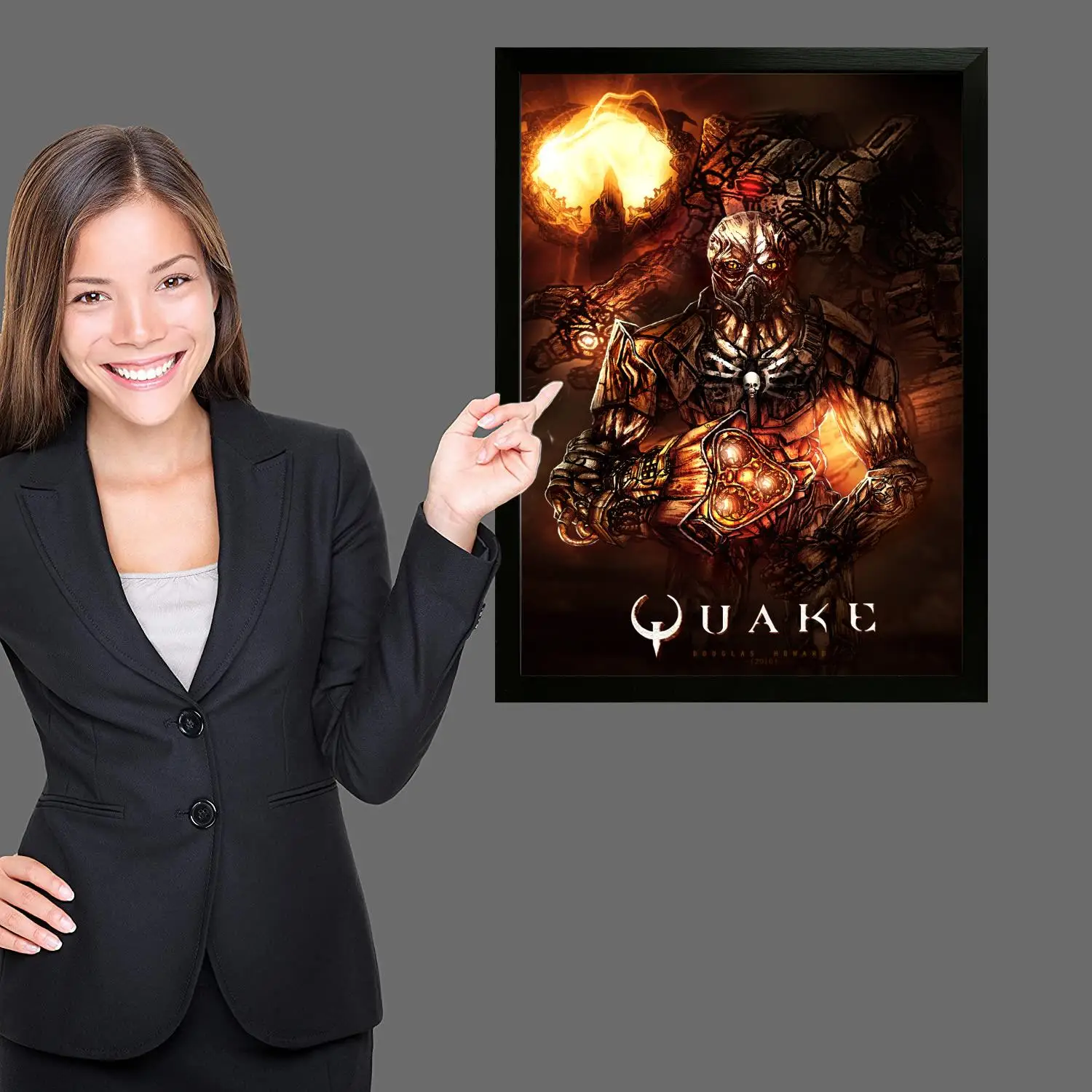 Quake วิดีโอเกมผ้าใบโปสเตอร์ศิลปะ,ภาพผนังพิมพ์,ครอบครัวสมัยใหม่ตกแต่งห้องนอนโปสเตอร์,ภาพวาดตกแต่ง