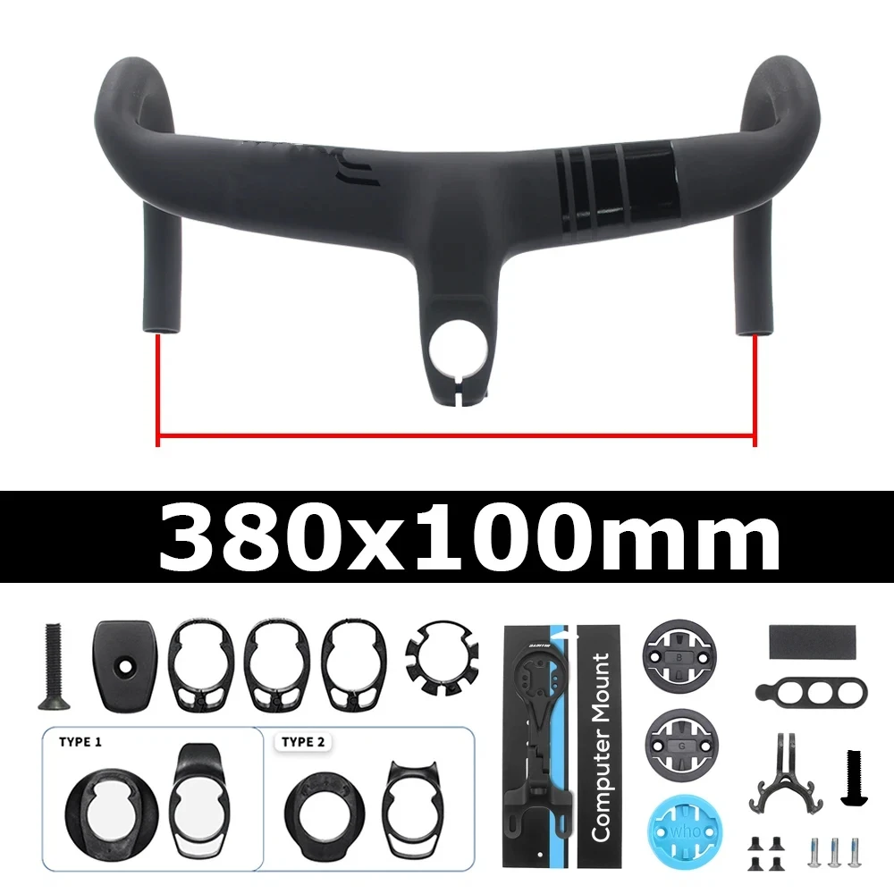 Full Carbon Fiber Fiets Cockpit, Racefiets Interne Kabel Geïntegreerd Stuur Di2 Met Mount & Spacer, Clip diameter 28.6mm, DEDA