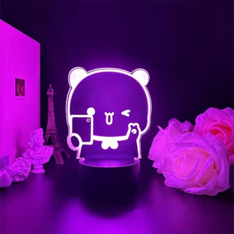 Bubu Dudu Led Night Light telecomando Bear Panda figure lampada USB 16 colori regolabile Cartoon Nightlight Gif decorativo per la casa