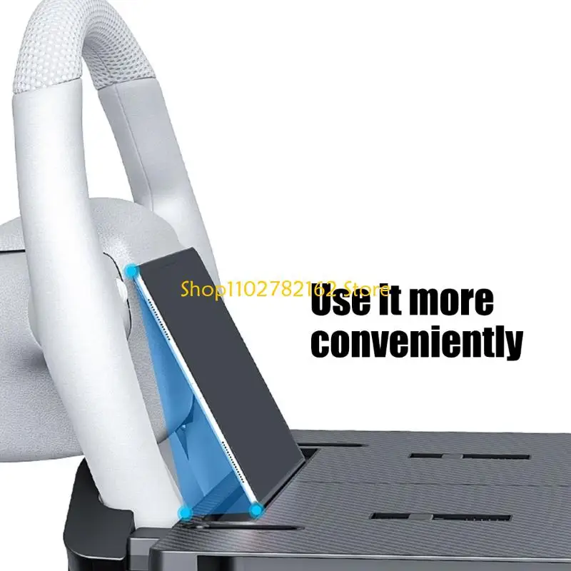 547B Temporary In-Car Desk Table, Foldable Steering Wheel Board with ABS Panel, Hook-On Mounting for Laptop Tasks, Meal Breaks