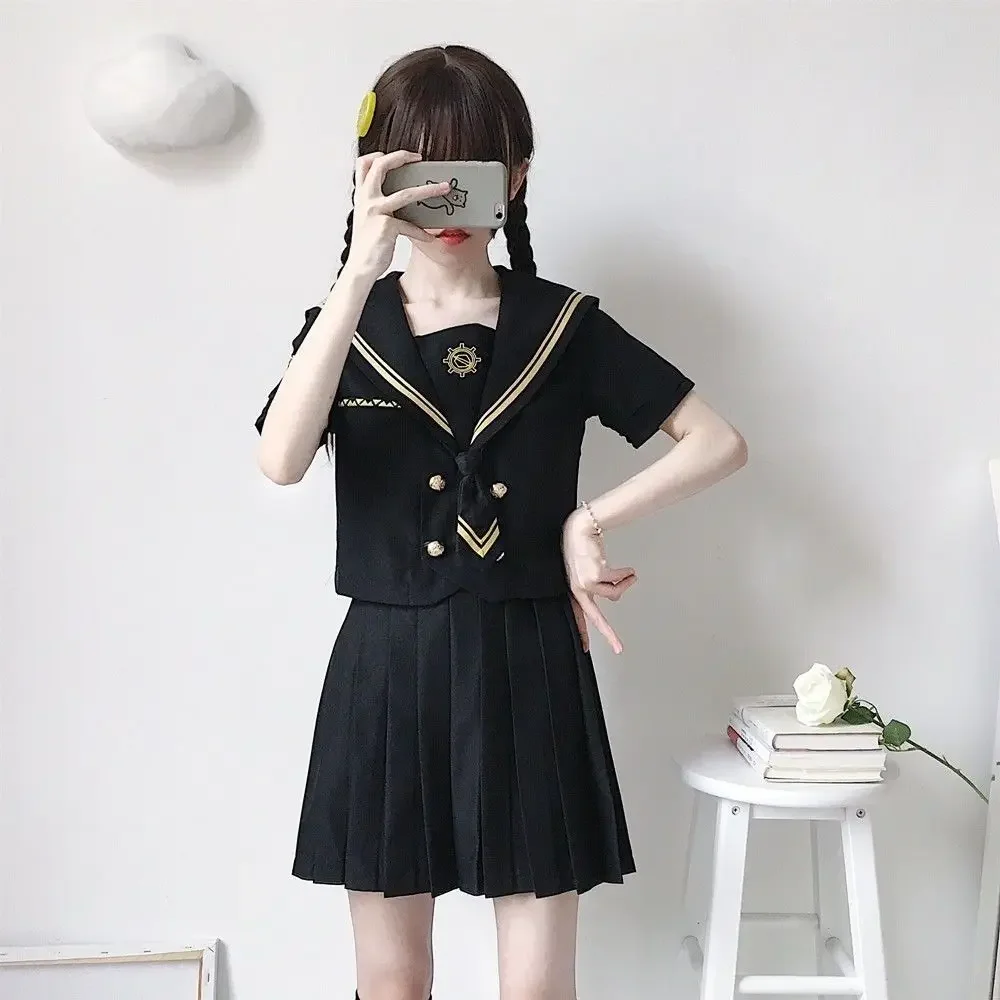 النمط الياباني زي مدرسي دعوى الفتيات سترة طويلة التعادل منقوشة تنورة قميص أبيض المرأة مثير الربيع والخريف دعوى