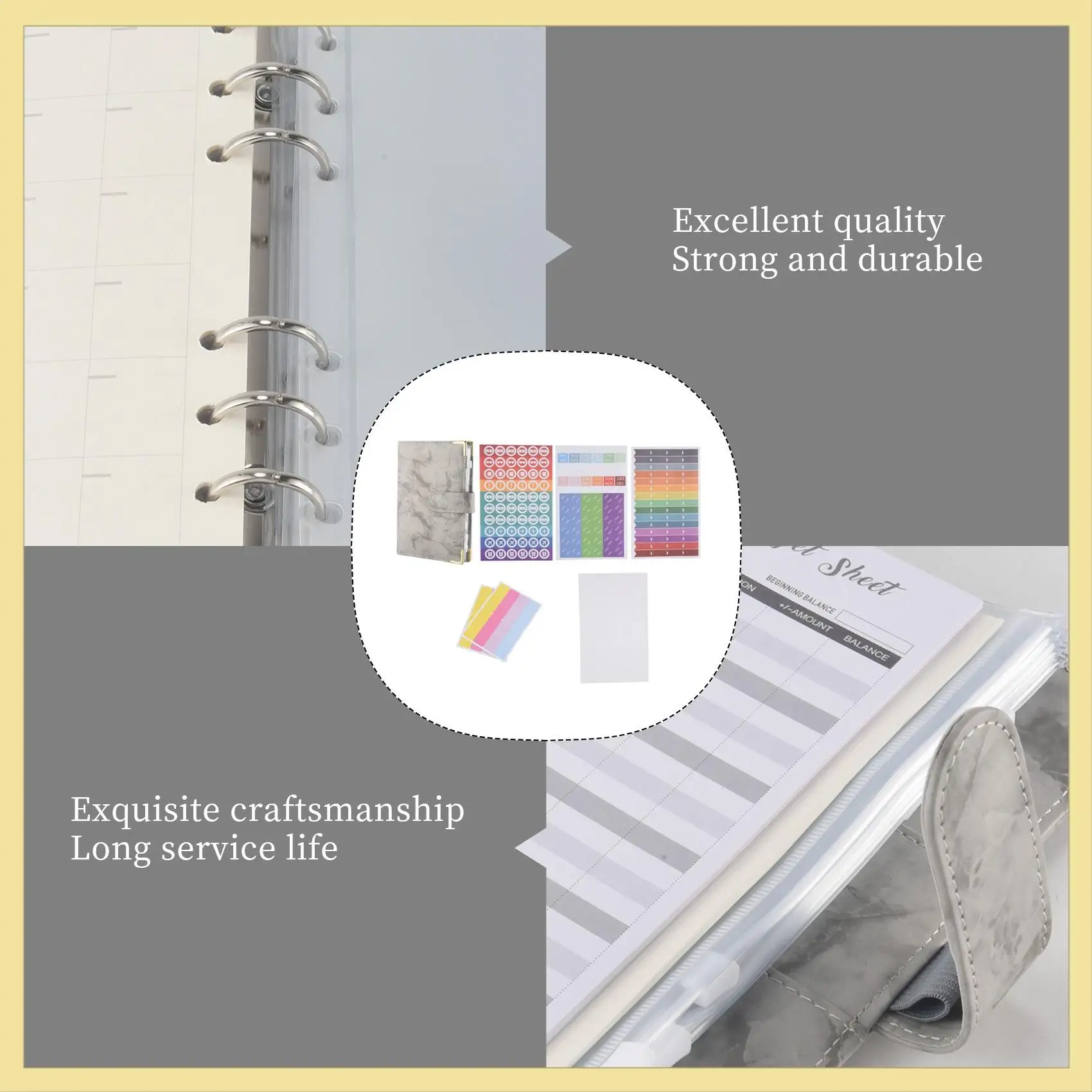 TTKK-Budget Binder Кошелек для экономии денег для наличных денег Органайзер для денег Папка-планировщик бюджетных книг с этикеткой-наклейкой