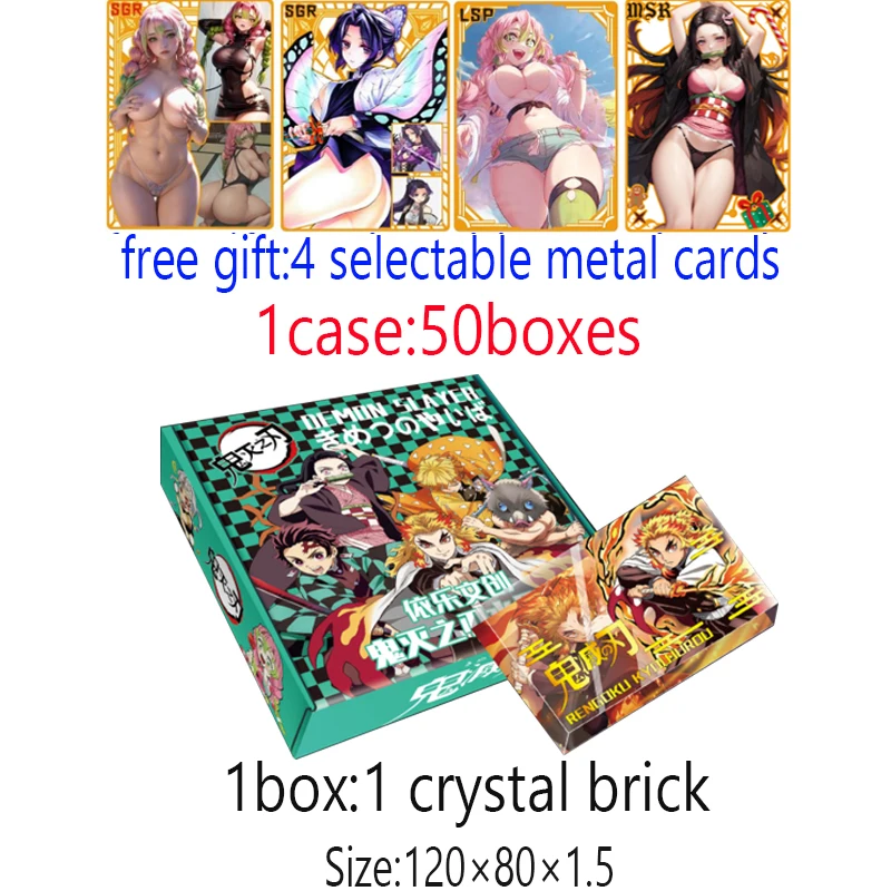 Yile Cultural Creation Demon Slayer Crystal Brick Card Nezuko Mitsuri Booster Box TCG Hobby Gift