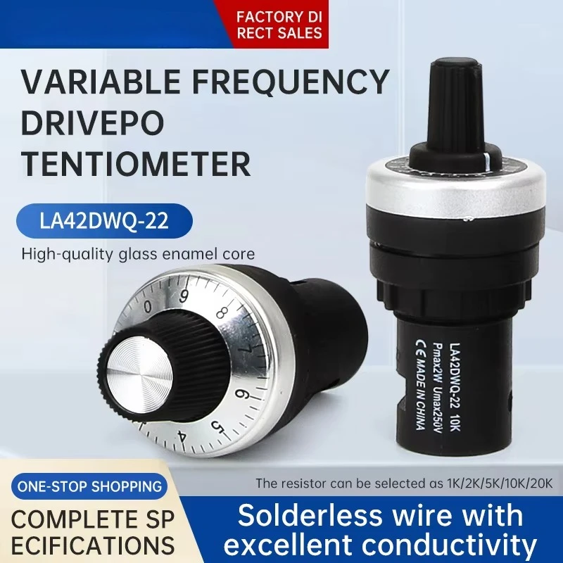 LA42DWQ-22 100k 500K Rotary Potentiometer Converter Governor Inverter Resistance Speed Control Switch