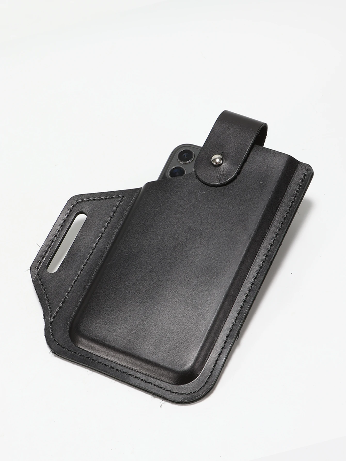 Leather Belt Phone Pouch, Leather Cell Phone Holster, Universal Leather Phone Case with Belt Loops, for Men and Women Large Coff