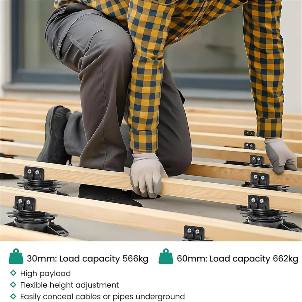 12-Pack Adjustable Deck Support Pedestals, 1.18