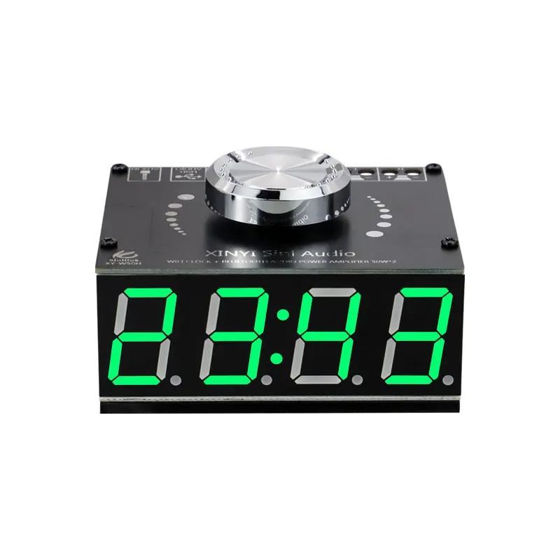 HIFI grade 50W*2 stereo bluetooth digital amplifier board module with WIFI timing clock Xinyi XY-W50H