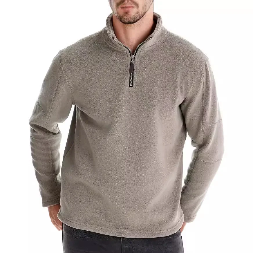 Pullovers Men Stand Collar Full Sleeve Zipper Y2k Streetwear Spliced Casual Work Basic Tops Slim Fit Elastic Hem 2026 Spring