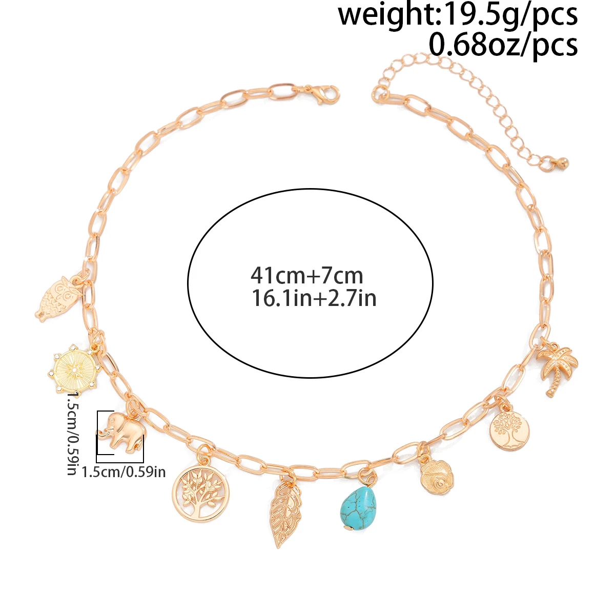 IngeSight.Z Vintage Gold Color Starfish Sun Pendant Choker Necklace Woman Punk Creative Metal Clavicle Chain Ladies Jewelry