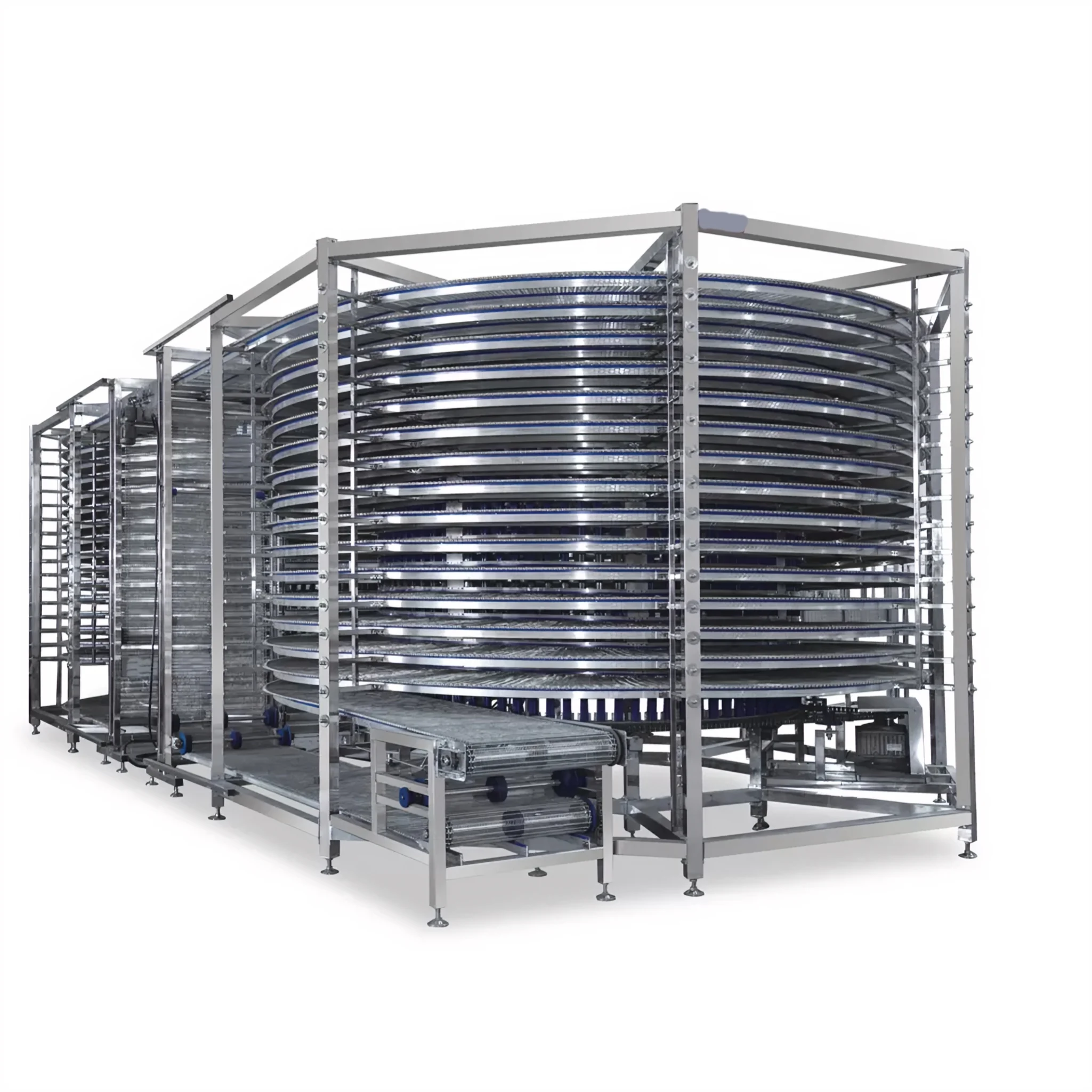 Vertical Spiral Cooling Tower Stainless Steel Plastic Modular Spiral Conveyor for Bakery Bread customize