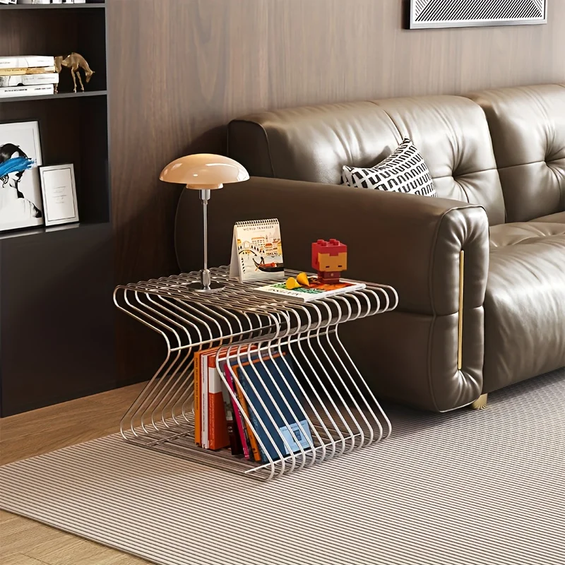 Nordic Minimalist Side Table Modern Geometric Artistic Sofa Corner Coffee Table Bookshelf Living Room Furniture Home Decoration