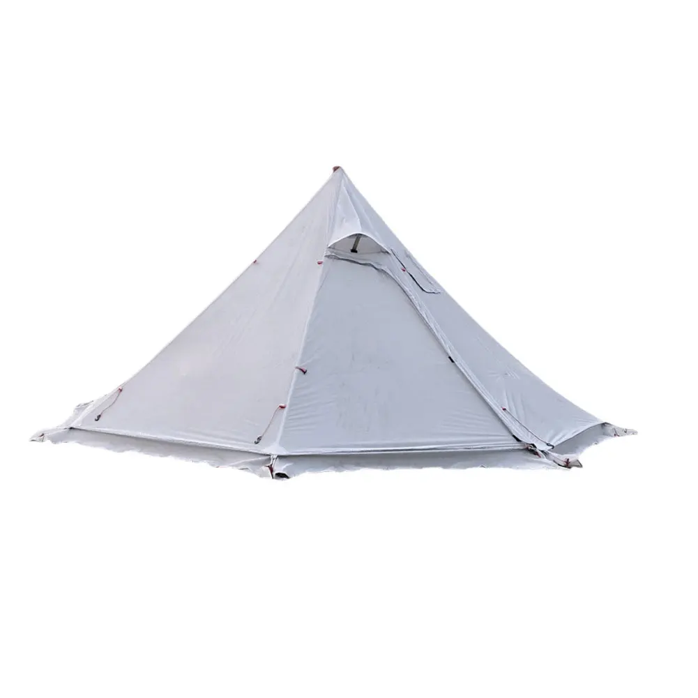 

Fireproof Tent Luxury Camping Tent Lightweight Aluminum Poles Square Smoke Exhaust Window Tear-resistant Plaid Cloth