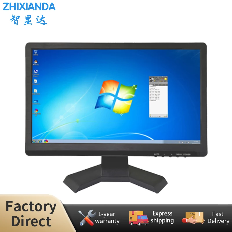 

Zhixianda 15.6 Inch Computer Monitor 1920*1080 HD IPS Screen LCD Home Security Industrial Dispplay With VGA/HDM Interface