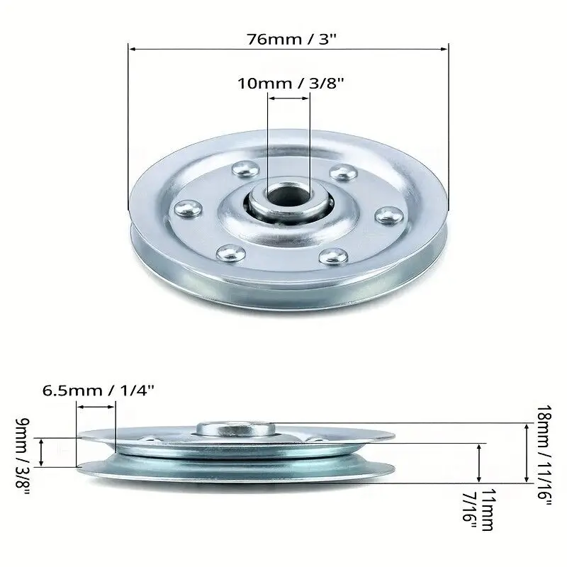 3\'\' Garage door pulley Heavy Duty Garage Door Pulley with U bracket hex bolt nut 3 INCH Diameter Steel Galvanized pulley