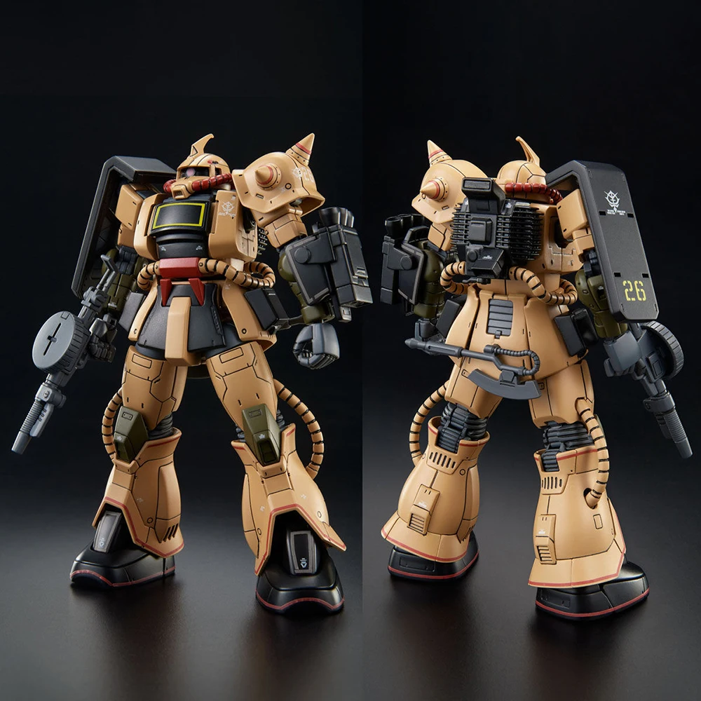 [En stock] Original Bandai HG Gundam The Origin MS-06D Zaku Desert Type 1/144 PB montaje exclusivo Robot modelo Juguetes