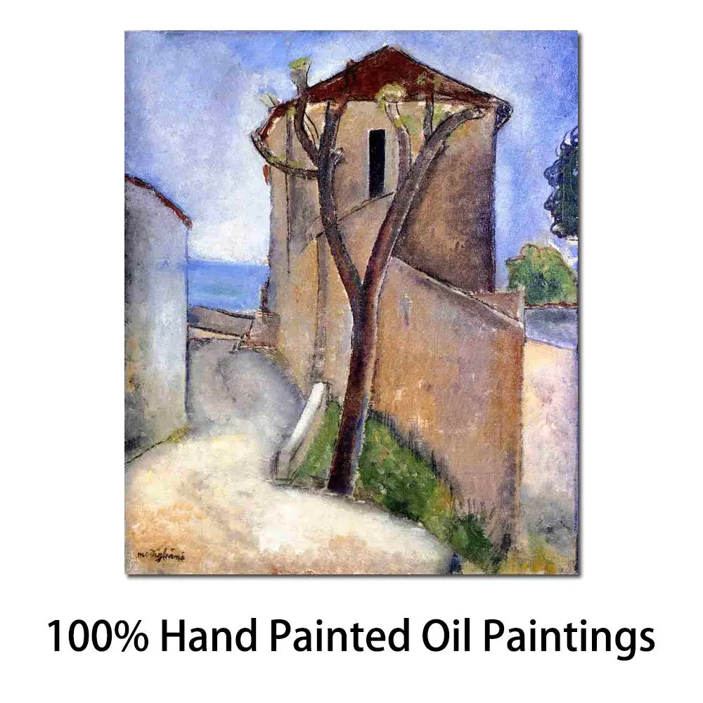 

Landscapes Oil Paintings Tree and Houses Amedeo Modigliani Canvas Art Hand Painted High Quality