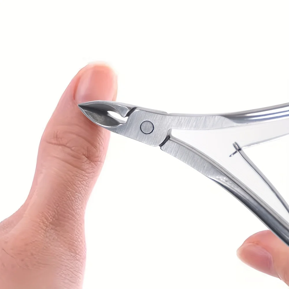 Arte de uñas de acero inoxidable, piel muerta a mano, cuchillo de empuje, tijeras, herramientas para recortar uñas, pinzas para cutículas afiladas, uñas de mandíbula puntiaguda duraderas