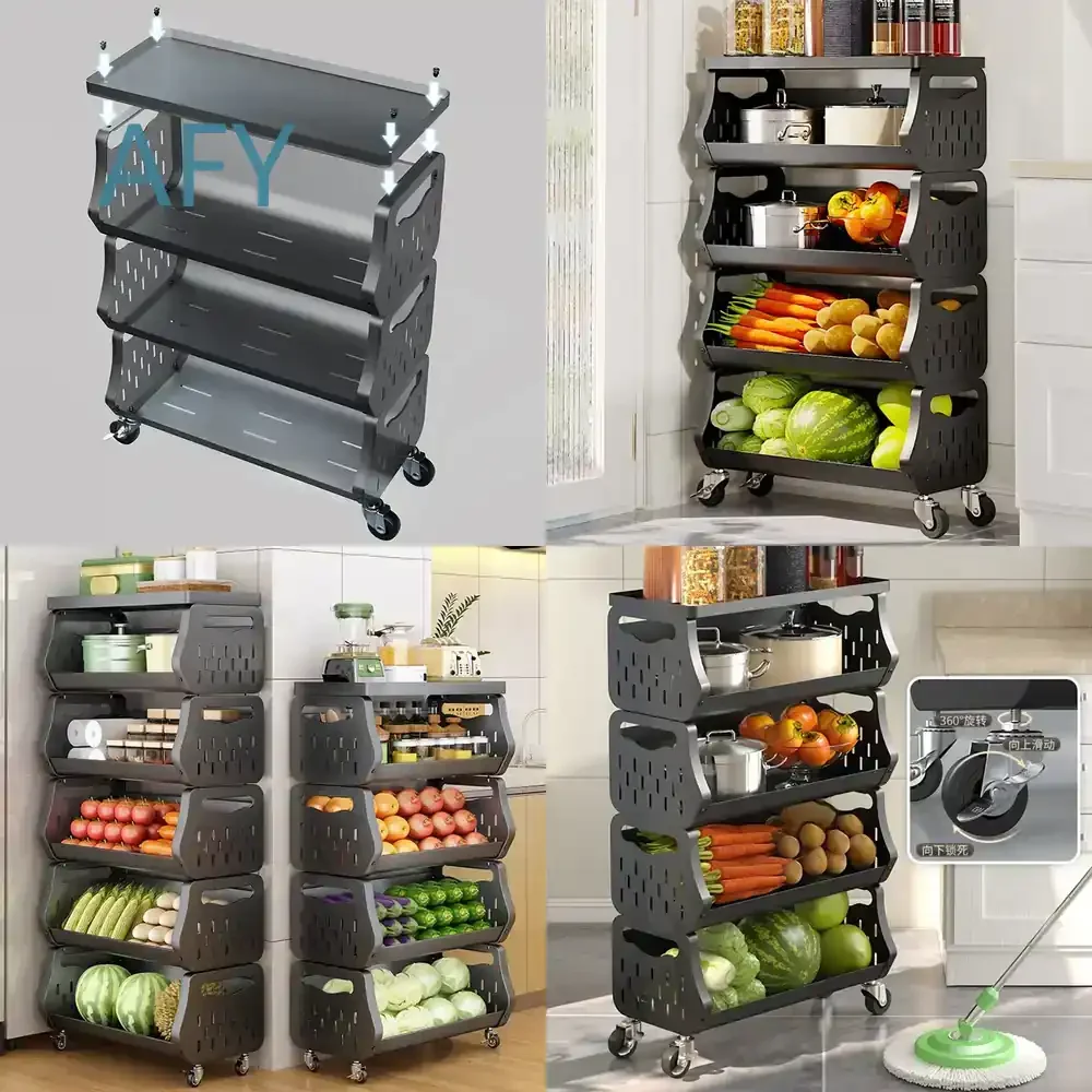 Carrito de Cocina Metálico Moderno y Minimalista con Ruedas para IKEA, MUJI, Target, Mueble Simple para Cocina, Hogar y Sala de Estar