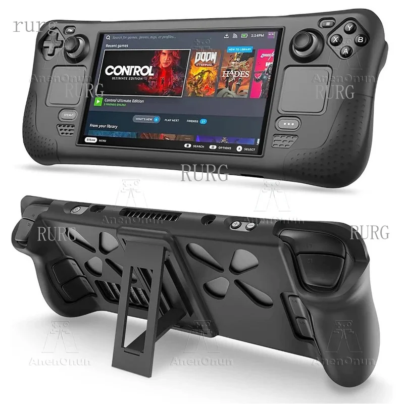 R+ FOR steam deck protective case with adjustable stand and anti-slip feature