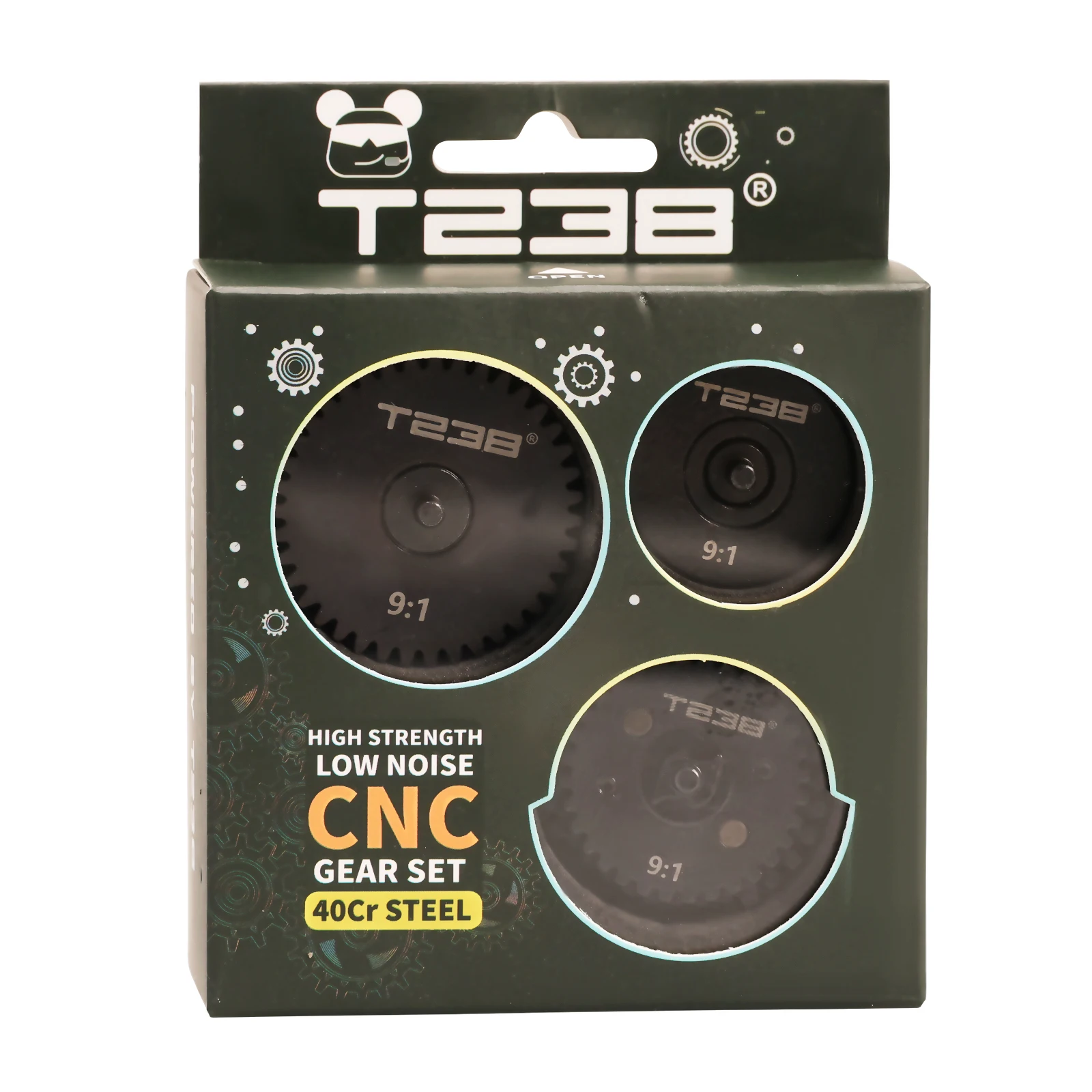 T238 AEG Gear Set Pro Edition Precision CNC Machined Construction 40Cr Steel Spiral 9:1/13:1/16:1/18:1 for Version 2/3 Gearbox image 3