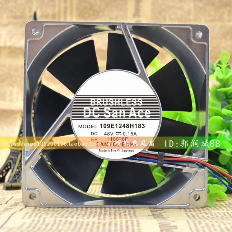 M  1 pcs SANYO 109E1248H183 48V 0.15A 120*120*38 Aluminum Frame Fan