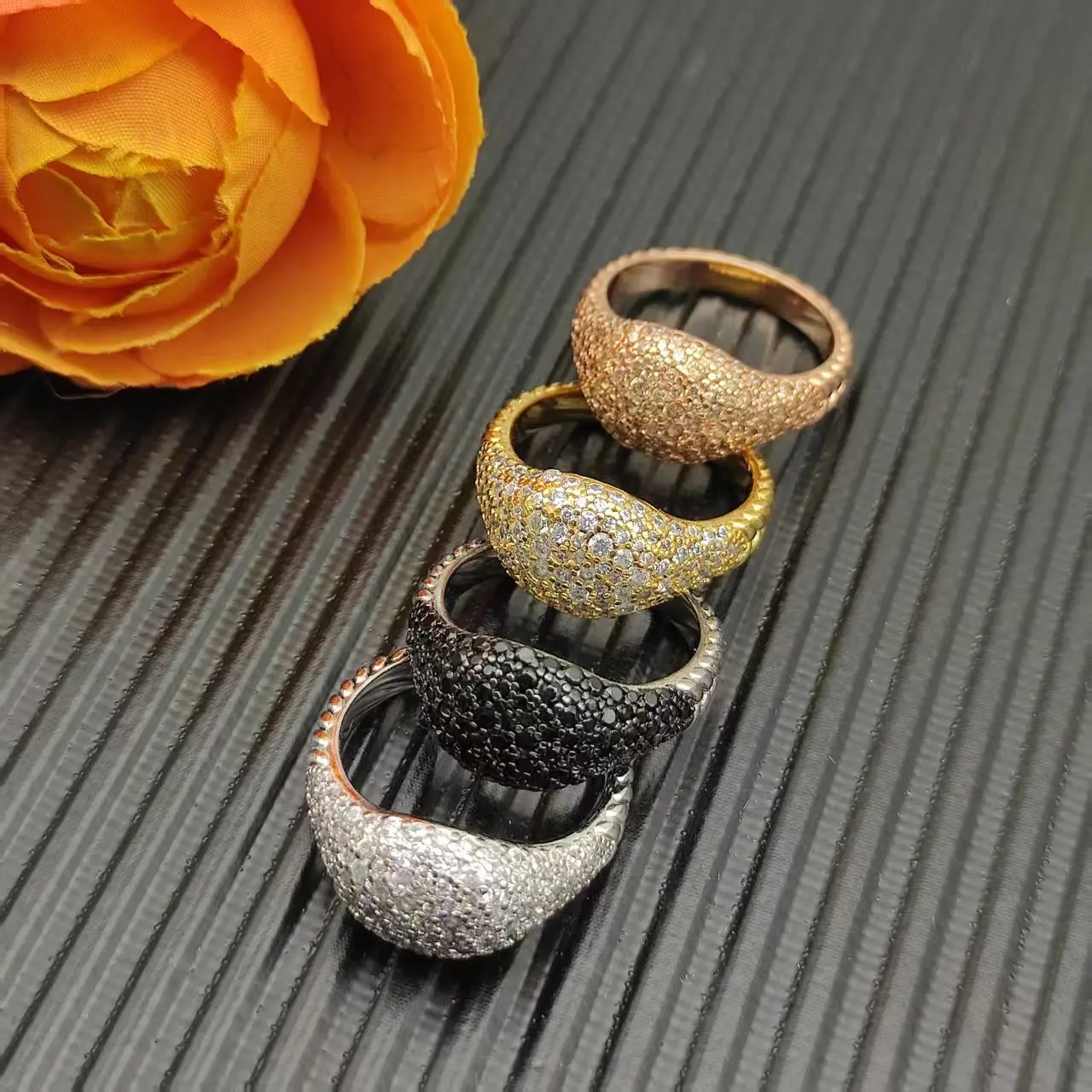 925 Sterling Silver 2025 new 10mm diamond New York Light Ring neutral fashion personality temperament trend retro luxury jewelry