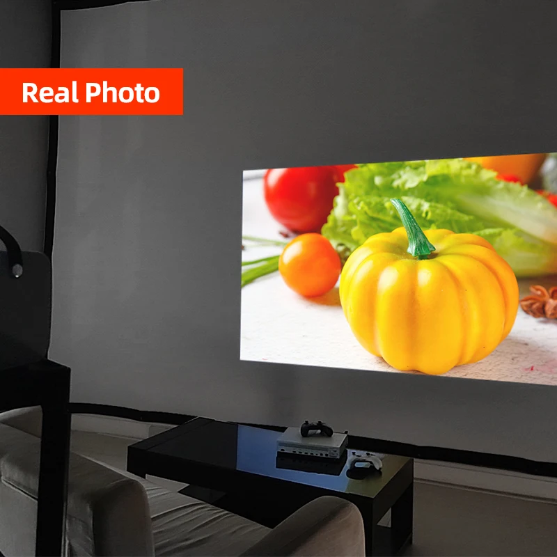 AUN 180 Inch Projector Screen Upgrade Thicker Projector Screen Outdoor, School, Square Wall Large Screen Projection Screen