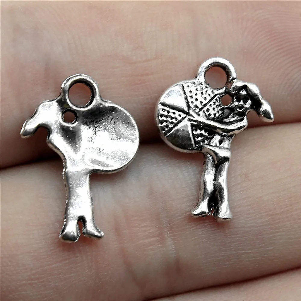 20pcs 20x14mm(0.79x0.55inch) Antique Silver Color Beach Girl Charms Alloy Jewelry Findings Wholesale