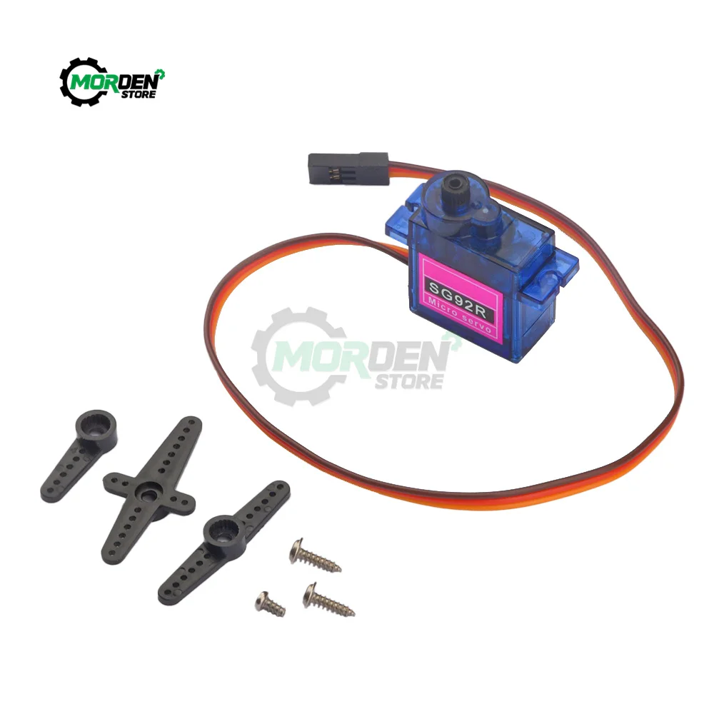 Analog พวงมาลัยเกียร์ MG996R 180องศา Servo SG92R สีฟ้า180 ° สำหรับรุ่นเฮลิคอปเตอร์เรือของเล่นอุปกรณ์เสริม