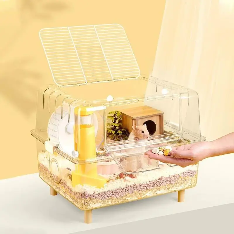 Hamster Cage Full Set Of Transparent Golden Bear Box Rudin Chicken Breeding Box Small Pet Incubator Villa Hamster Supplies