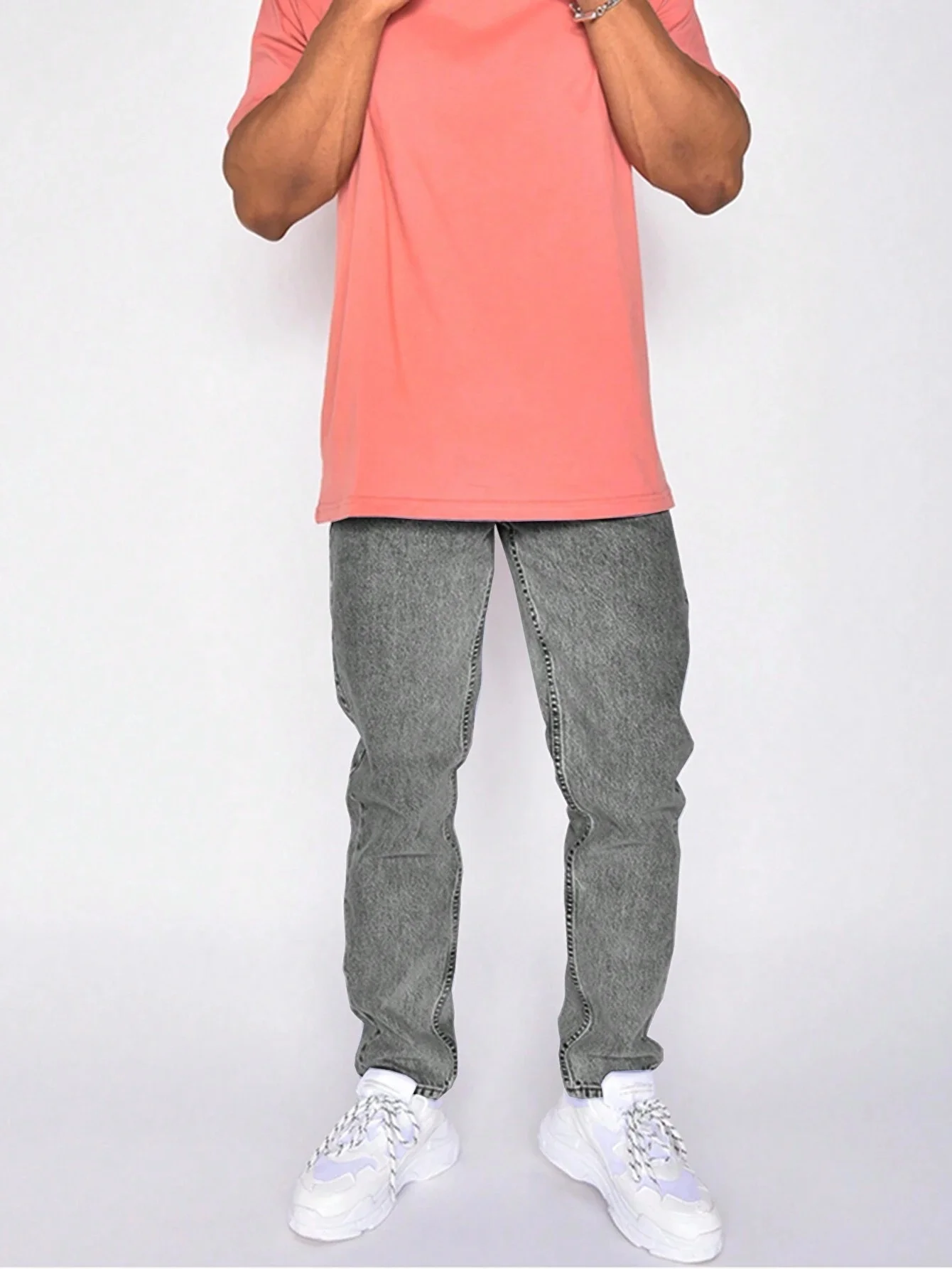 Gray Original Y2k Jeans Pant For Man Slim Tight Drip Unisex Fashion Man Pants No accessories or belts included