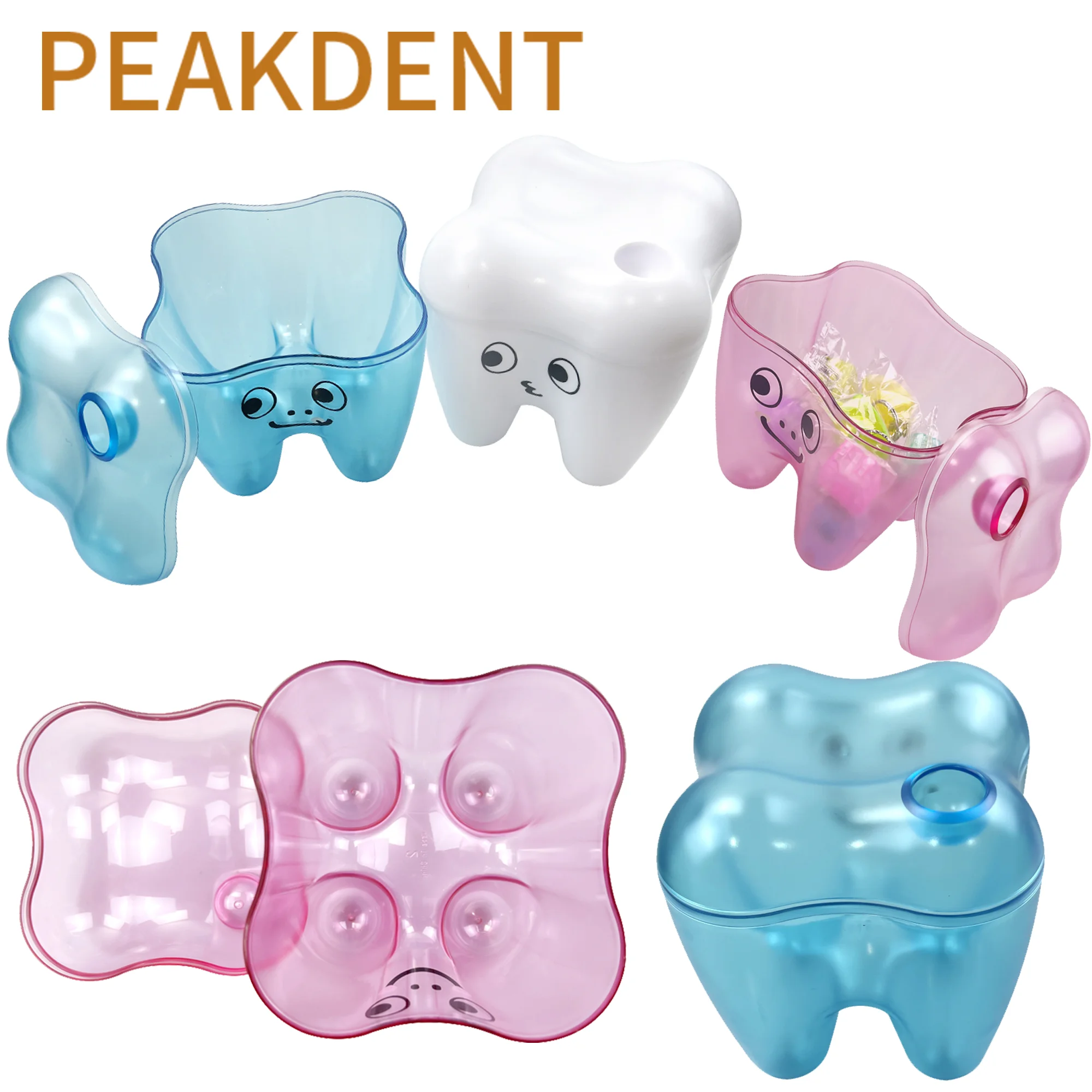 Cute Tooth Shaped Storage Box Plastic Home Office Desktop Organizer Case Key Container Desktop Storage Box Dentist Gifts