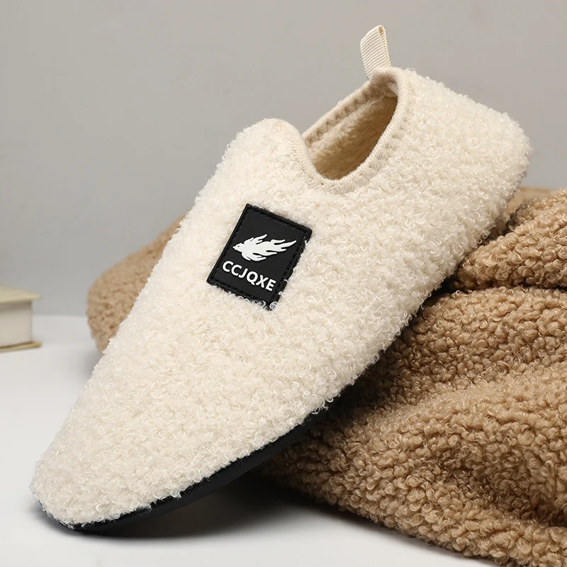 Cotton Slippers Disigner Warm Indoor Outdoor Antiskid Casual Shoe High Quality Slip on Plush Winter Couple Shoes Fluffy Slipper