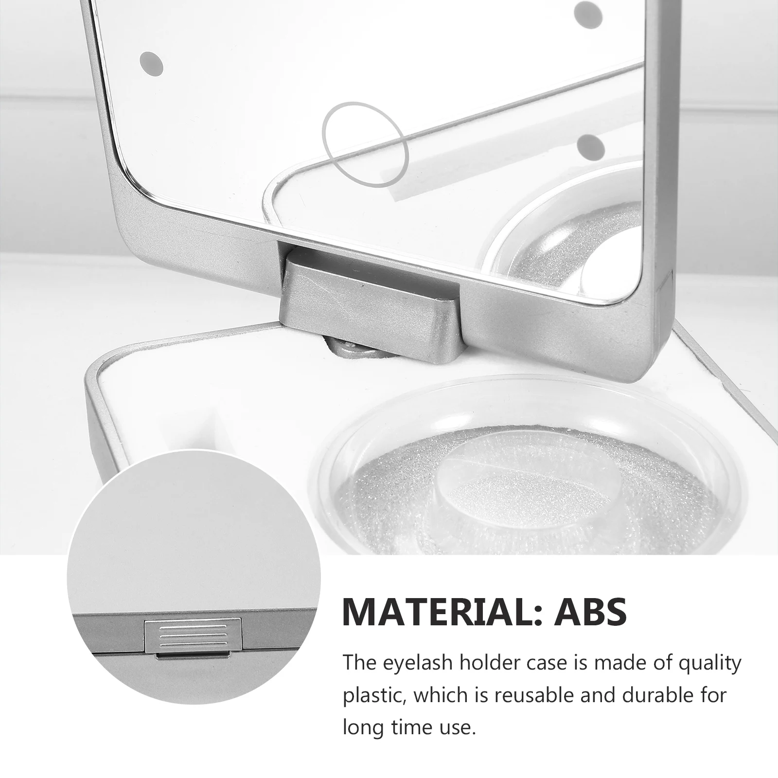 

Eyelash Storage Box Organizer Holder Mirror Boxes Abs Makeup Case with Container