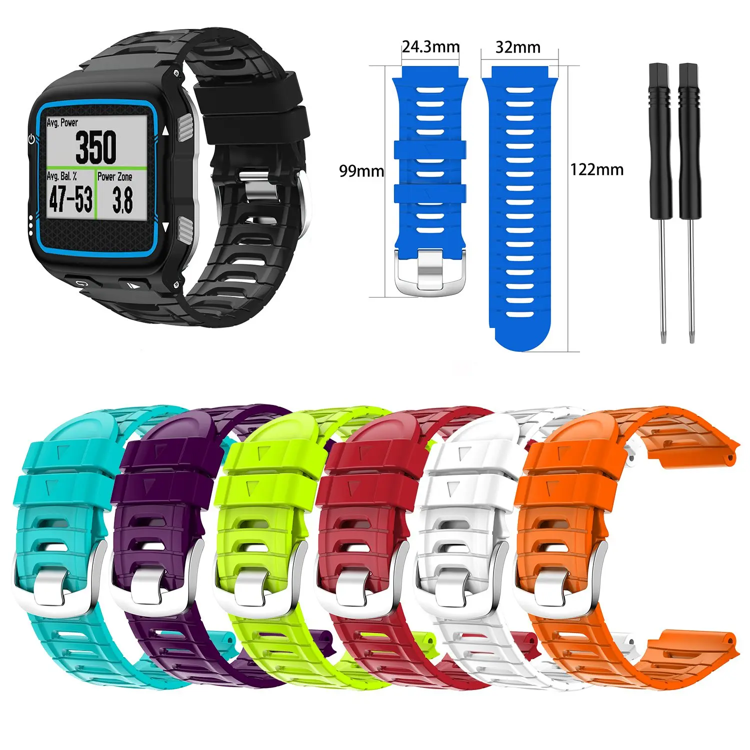 حزام ساعة HFES من السيليكون بديل لسوار معصم Garmin Forerunner 920XT
