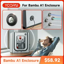 Yoopai 3D Printer Enclosure For Bambu Lab A1 3D printer House Cover with LED light Constant Temperature large 550 x 600 x 670mm