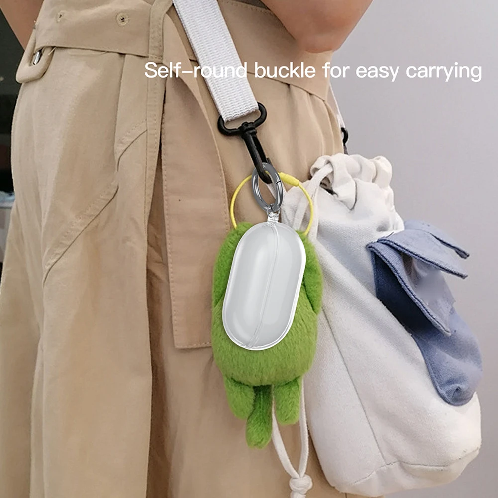 Penutup lembut untuk Beats Solo Buds earbud nirkabel casing silikon transparan penutup earbud tahan guncangan casing penutup dengan gantungan kunci