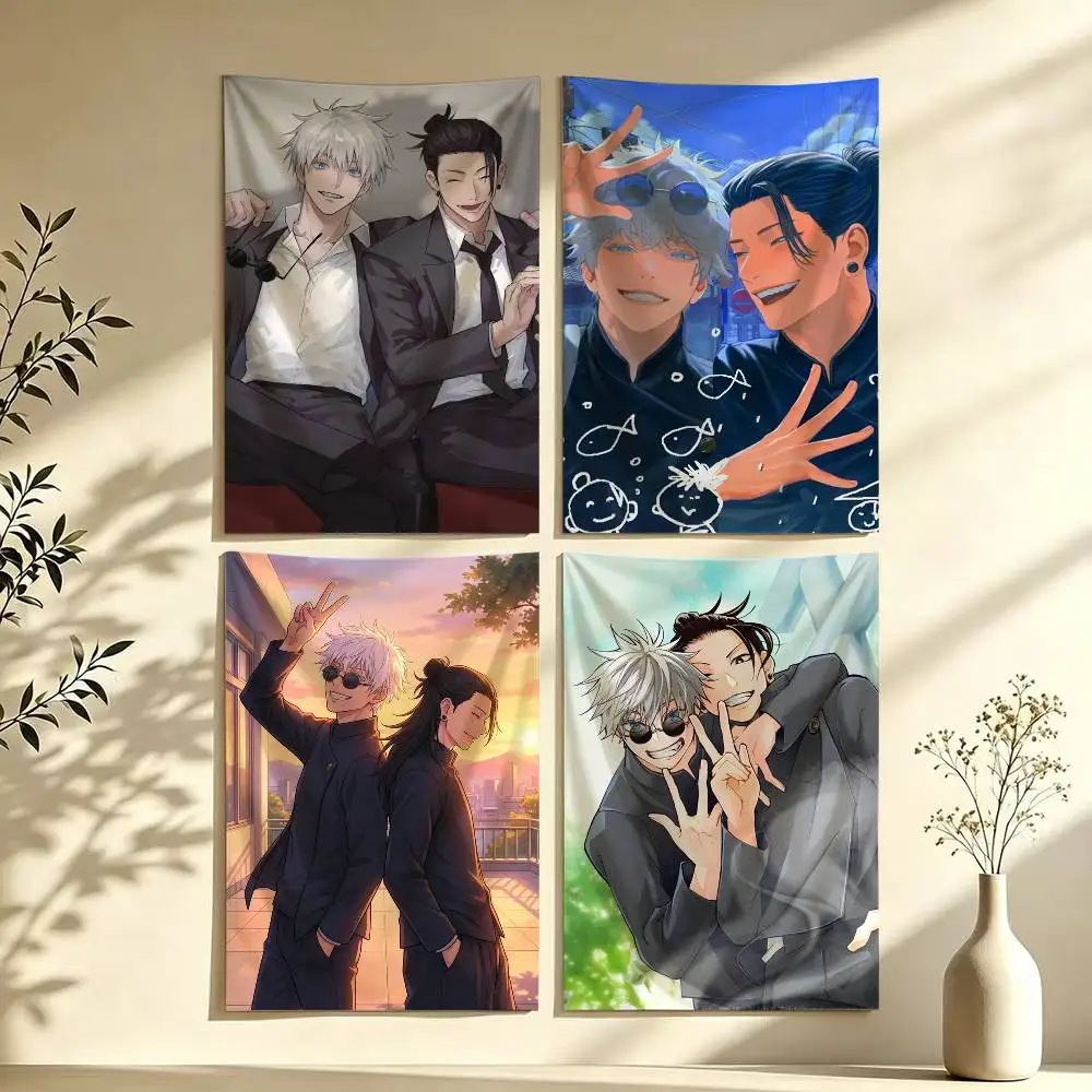 S-Satoru Gojo S-Suguru Geto Flag Digital Printing Banner for Garage Wall Out Door Decoration