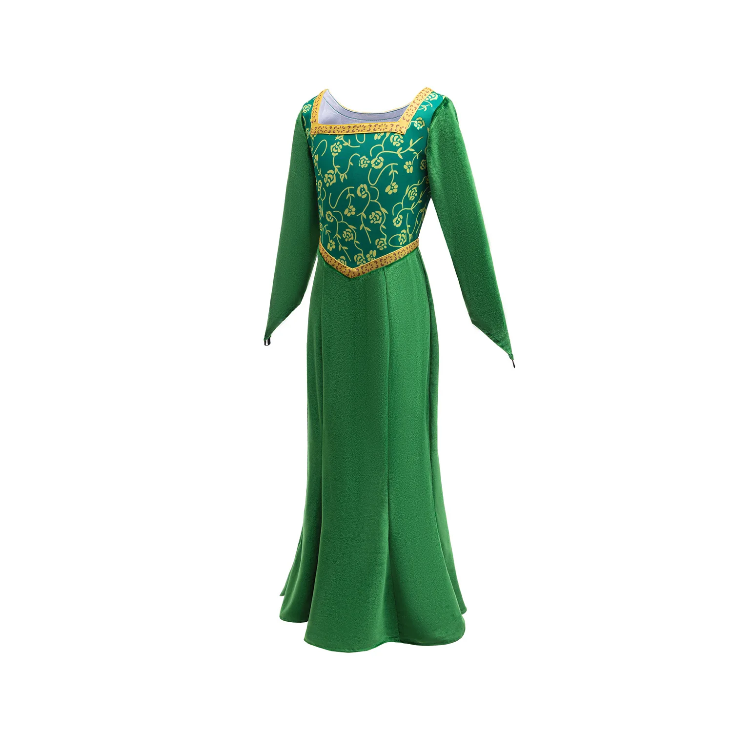 Fiona Green Princess Dress  Kids Floral Green Princess Party Elegant Dress Halloween Fantasy Party Set Kids Autumn Long Frocks