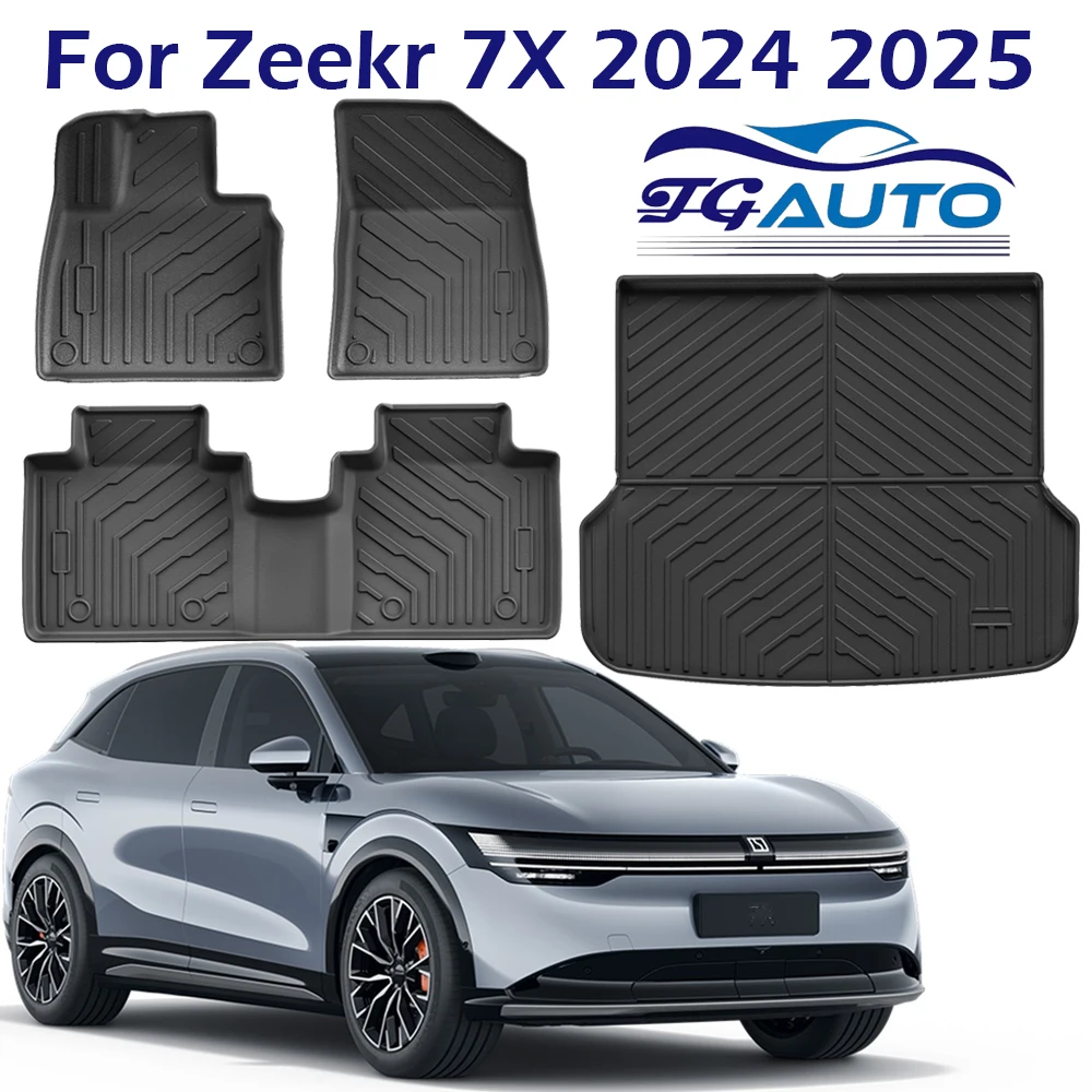 

Car Floor Mats Fit for Zeekr 7X 2024 2025 5 seats,All Weather Cargo Liner Trunk Pad TPE 3D Waterproof Accessories