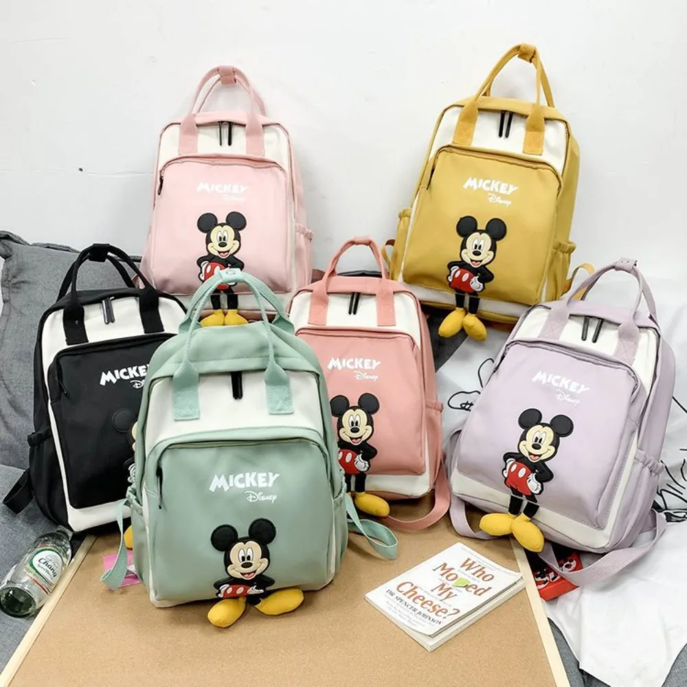 Disney Mickey Rucksäcke für Mädchen Jungen einfache modische vielseitige Freizeit mehrere Farben Komfort Trend Rucksäcke Geschenke